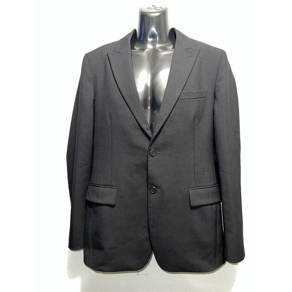 Prada Men's Blazer Jacket Mohair Size 48R Black Single Breasted - Picture 1 of 8